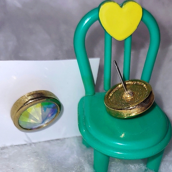 Rivoli Stone Bezel Set Stud Earrings - Picture 7 of 13